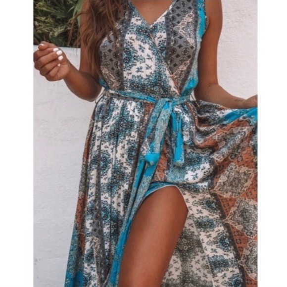 VICI Multicolored Boho Diana Sleeveless Maxi Dress Sz S - Picture 4 of 16